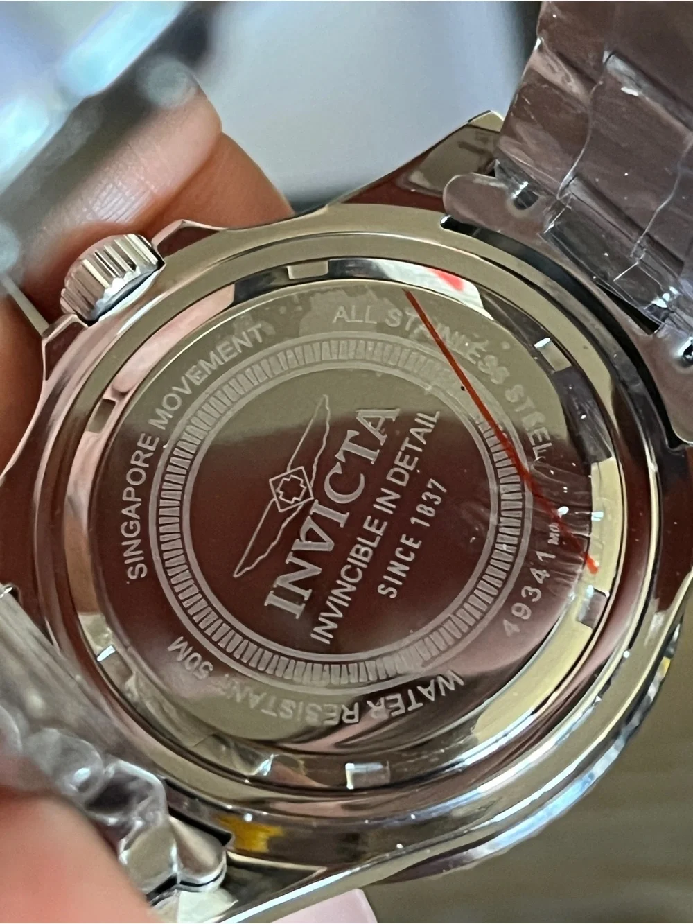 Invicta Men's Silver Watch with Blue Dial